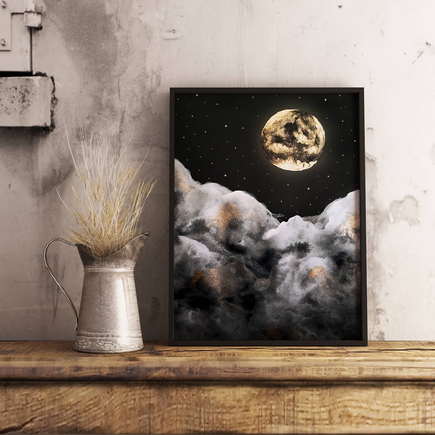 Full Moon Print Celestial Witchy Wall Art - Spiritual Decor