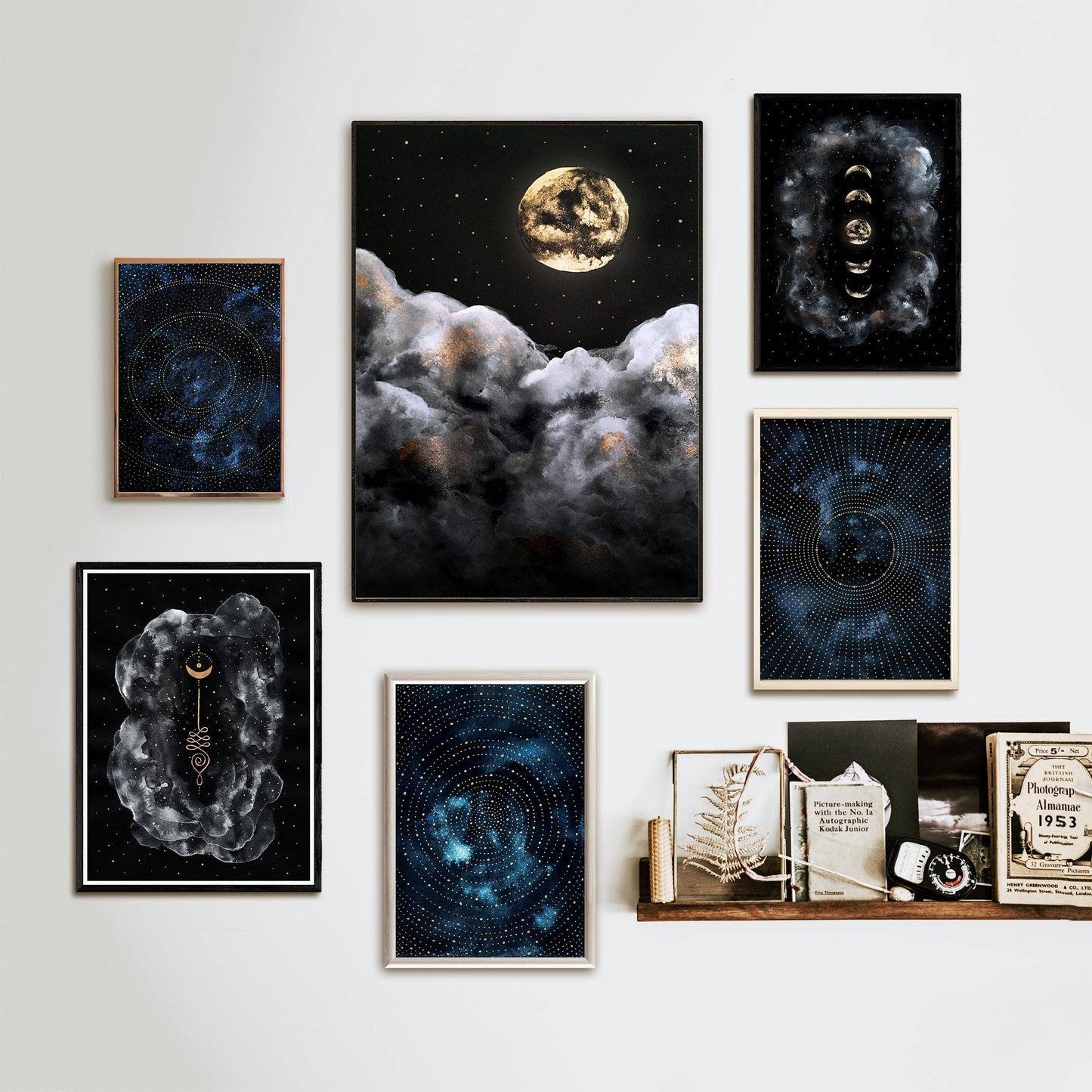 Full Moon Print Celestial Witchy Wall Art - Spiritual Decor