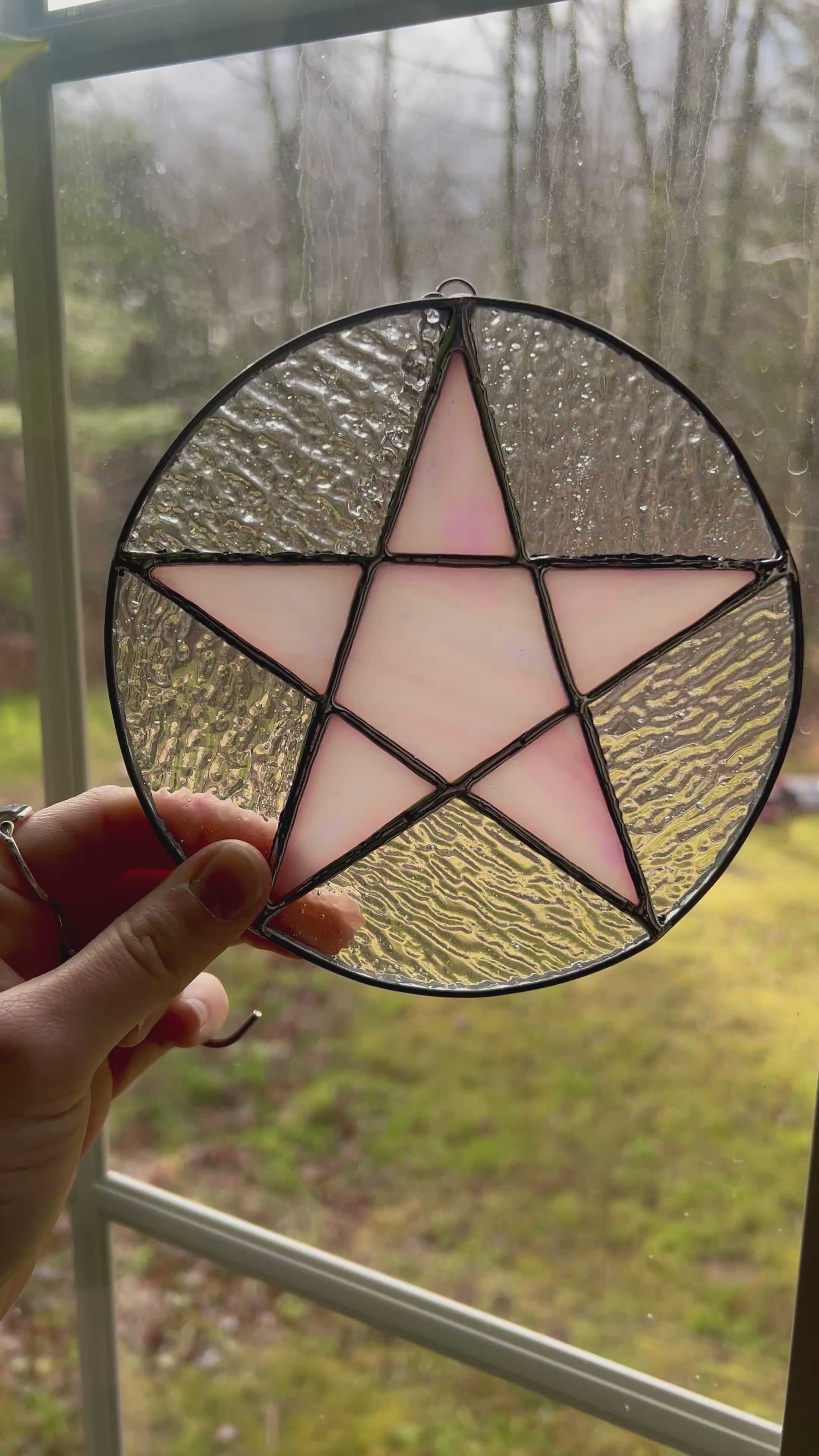 Stained Glass Star Pentacle Suncatcher Window Hanging – The Fickle